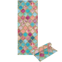 Glitter Moroccan Watercolor Yoga Mat - Printable Front and Back