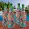 Glitter Moroccan Watercolor Zipper Bottle Cooler - Set of 4 - LIFESTYLE