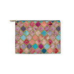 Glitter Moroccan Watercolor Zipper Pouch - Small - 8.5"x6"
