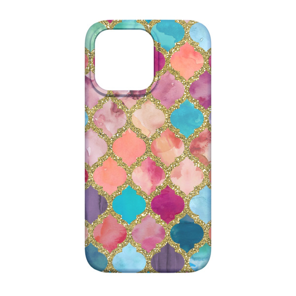 Glitter Moroccan Watercolor iPhone 13 Case - Back