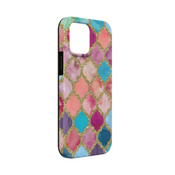 Glitter Moroccan Watercolor iPhone Case - Rubber Lined - iPhone 13 Mini