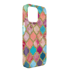 Glitter Moroccan Watercolor iPhone Case - Plastic - iPhone 13 Pro Max