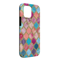 Glitter Moroccan Watercolor iPhone Case - Rubber Lined - iPhone 13 Pro Max