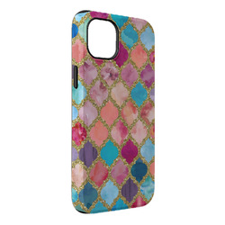 Glitter Moroccan Watercolor iPhone Case - Rubber Lined - iPhone 14 Plus