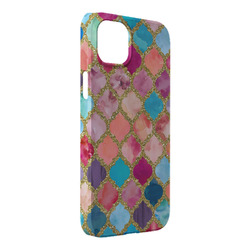 Glitter Moroccan Watercolor iPhone Case - Plastic - iPhone 14 Pro Max