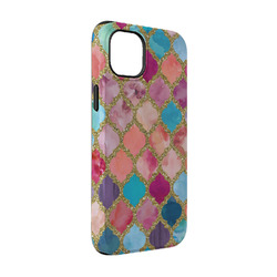 Glitter Moroccan Watercolor iPhone Case - Rubber Lined - iPhone 14 Pro