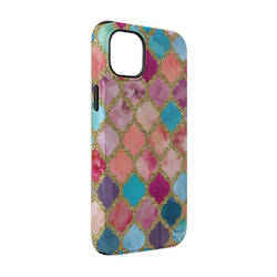 Glitter Moroccan Watercolor iPhone Case - Rubber Lined - iPhone 14