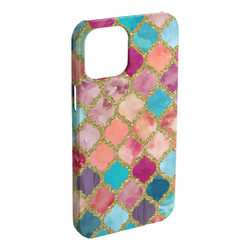 Glitter Moroccan Watercolor iPhone Case - Plastic