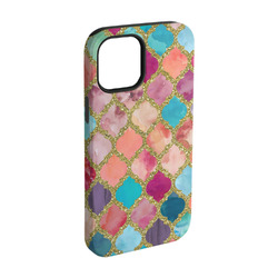 Glitter Moroccan Watercolor iPhone Case - Rubber Lined - iPhone 15 Pro