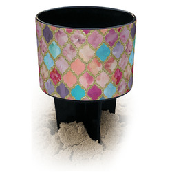 Glitter Moroccan Watercolor Black Beach Spiker Drink Holder