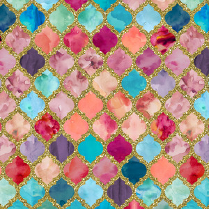 Glitter Moroccan Watercolor