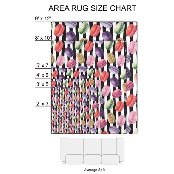 Macarons 2'x3' Indoor Area Rugs - Size Chart