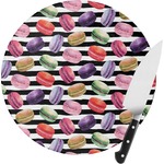 Macarons Round Glass Cutting Board - Small