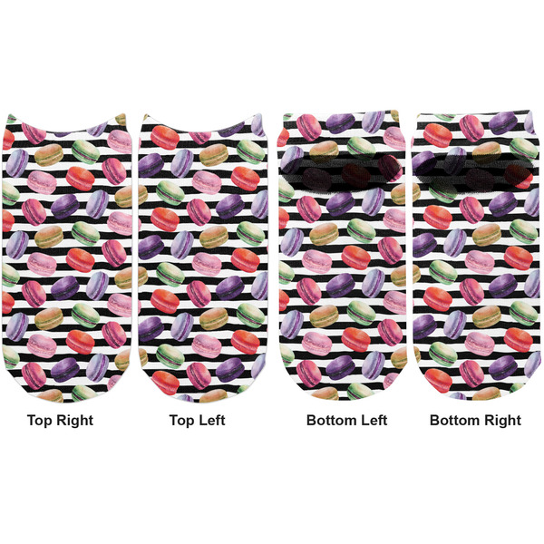Macarons Adult Ankle Socks - Double Pair - Front and Back - Apvl