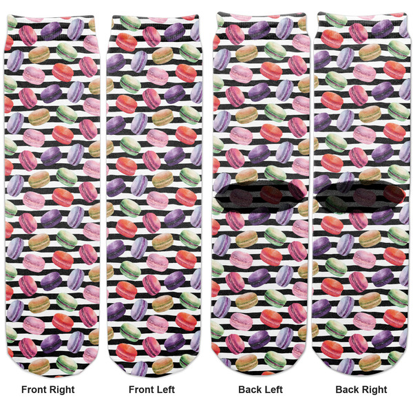 Macarons Adult Crew Socks - Double Pair - Front and Back - Apvl