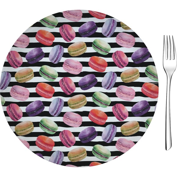 Custom Macarons 8" Glass Appetizer / Dessert Plates - Single or Set