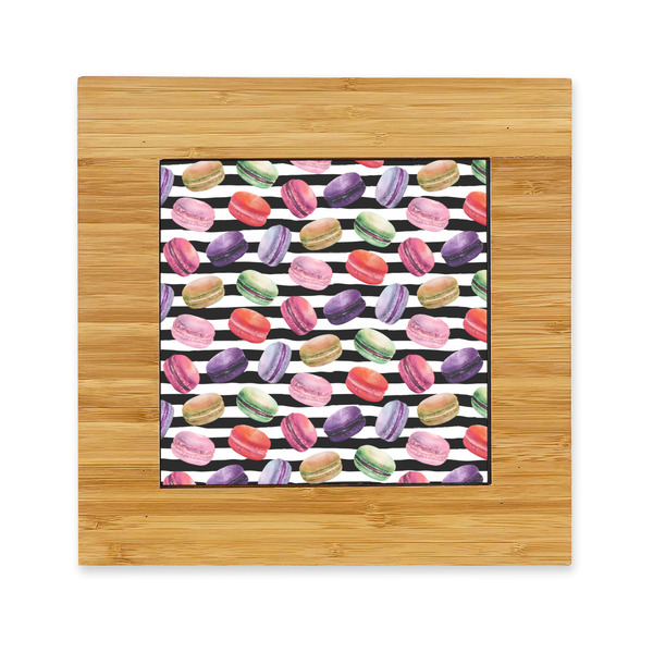 Custom Macarons Bamboo Trivet with Ceramic Tile Insert