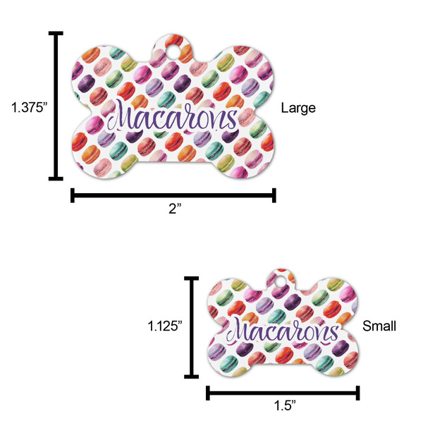 Macarons Bone Shaped Dog ID Tag - Large - Scale