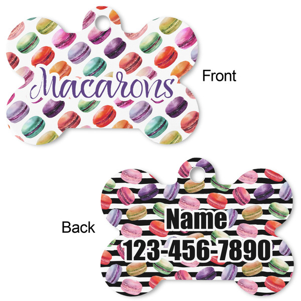 Macarons Bone Shaped Dog Tag - Front & Back