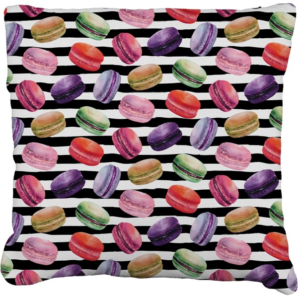 Custom Macarons Faux-Linen Throw Pillow 18"