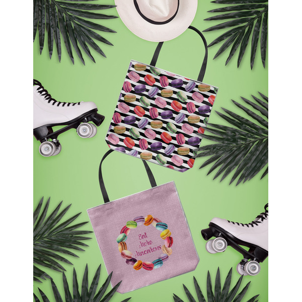 Macarons Canvas Tote Lifestyle Front and Back- 13x13