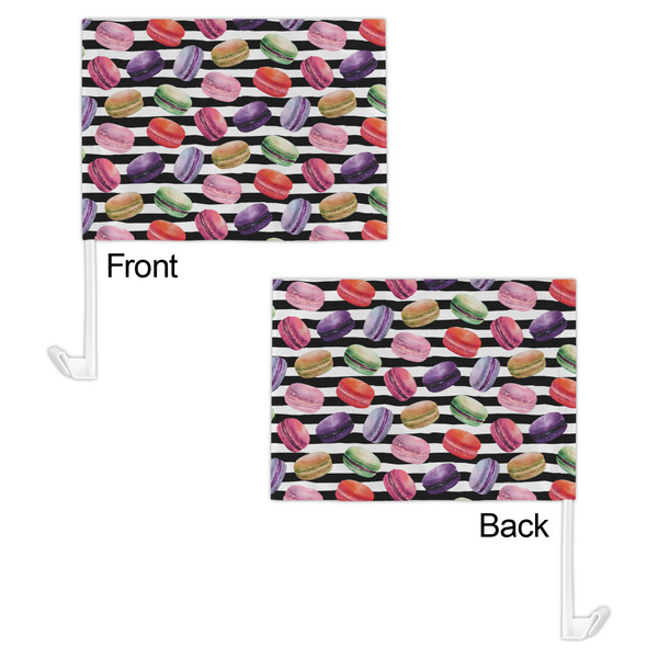 Macarons Car Flag - 11" x 8" - Front & Back View