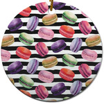 Macarons Round Ceramic Ornament