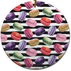 Macarons Round Ceramic Ornament