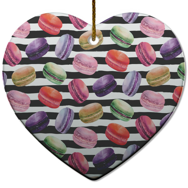 Custom Macarons Heart Ceramic Ornament