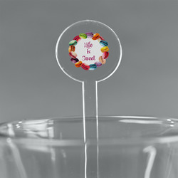 Macarons 7" Round Plastic Stir Sticks - Clear