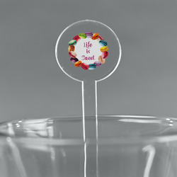 Macarons 5.5" Round Plastic Stir Sticks - Clear