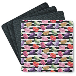 Macarons Square Rubber Backed Coasters - Set of 4