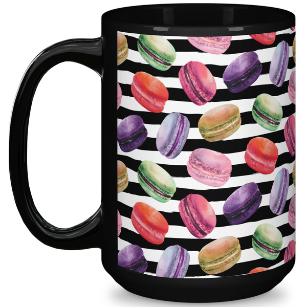 Custom Macarons 15 Oz Coffee Mug - Black