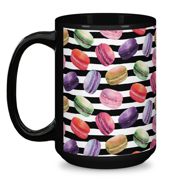 Macarons Coffee Mug - 15 oz - Black