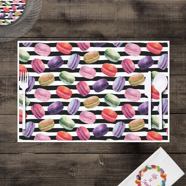 Macarons Disposable Paper Placemat - In Context