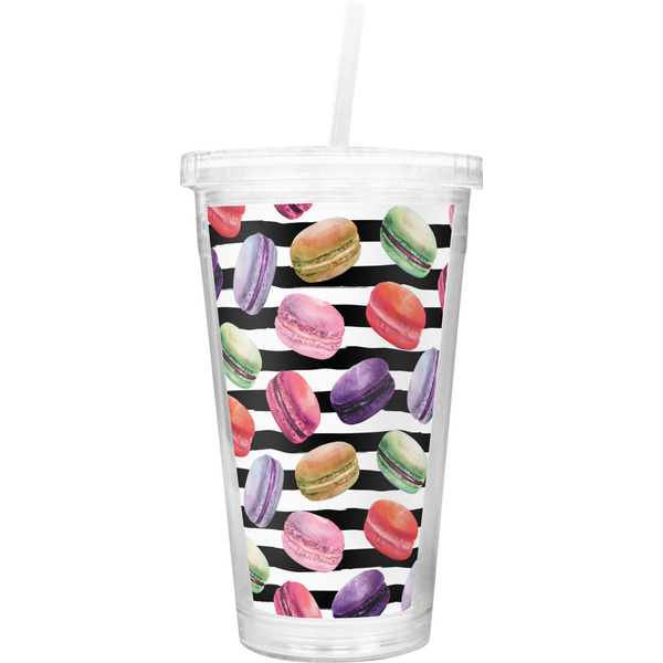 Custom Macarons Double Wall Tumbler with Straw