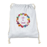 Macarons Drawstring Backpack - Sweatshirt Fleece - Double Sided