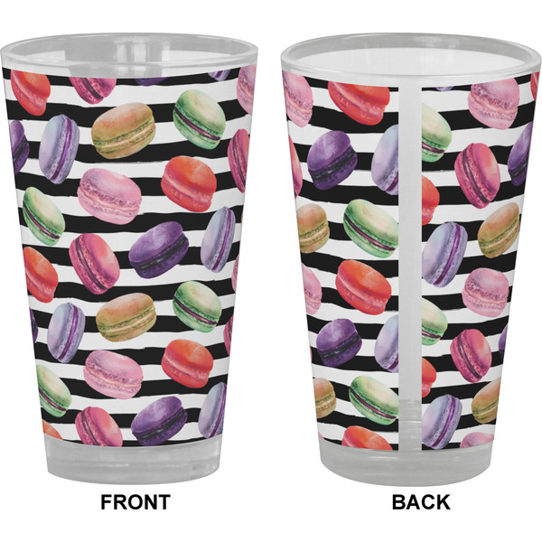 Macarons Pint Glass - Full Color - Front & Back Views