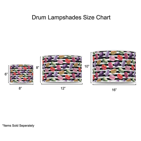 Macarons Drum Lampshades - Sizing Chart