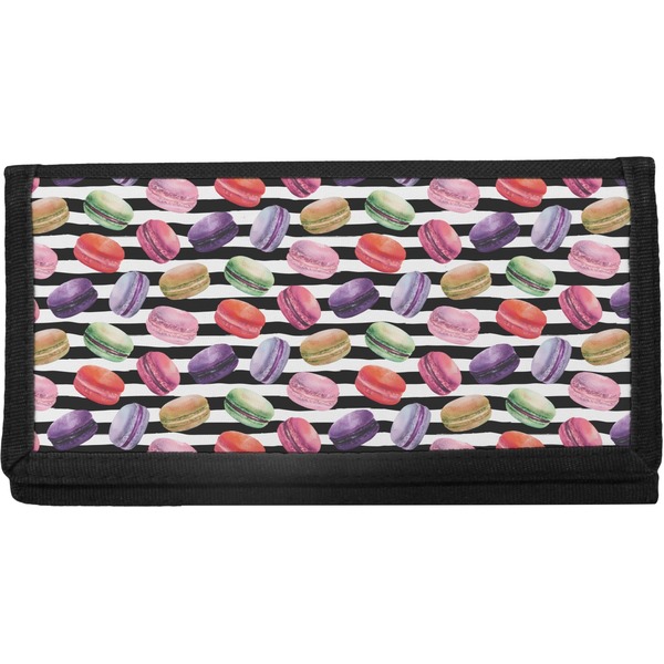 Custom Macarons Canvas Checkbook Cover