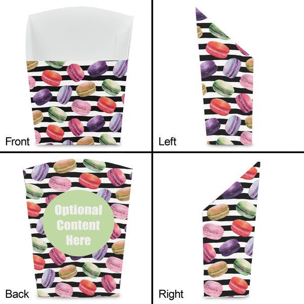 Macarons French Fry Favor Box - Front & Back View