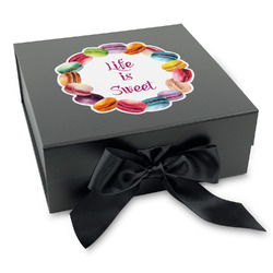 Macarons Gift Box with Magnetic Lid - Black