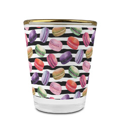 Macarons Glass Shot Glass - 1.5 oz - with Gold Rim - Set of 4