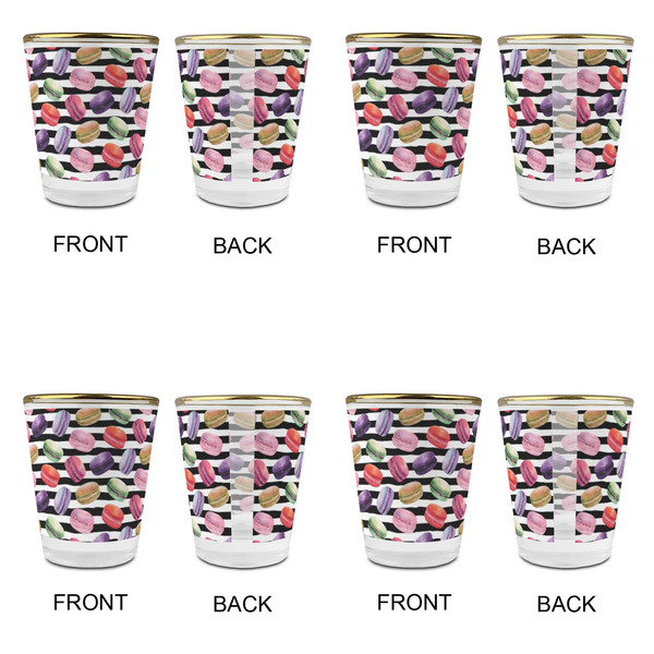Macarons Glass Shot Glass - with gold rim - Set of 4 - APPROVAL