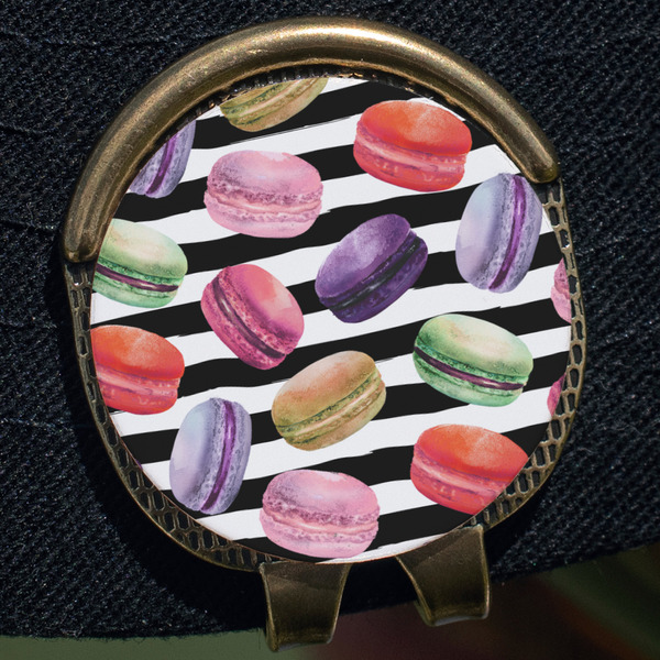 Macarons Golf Ball Marker Hat Clip - Gold - Close Up