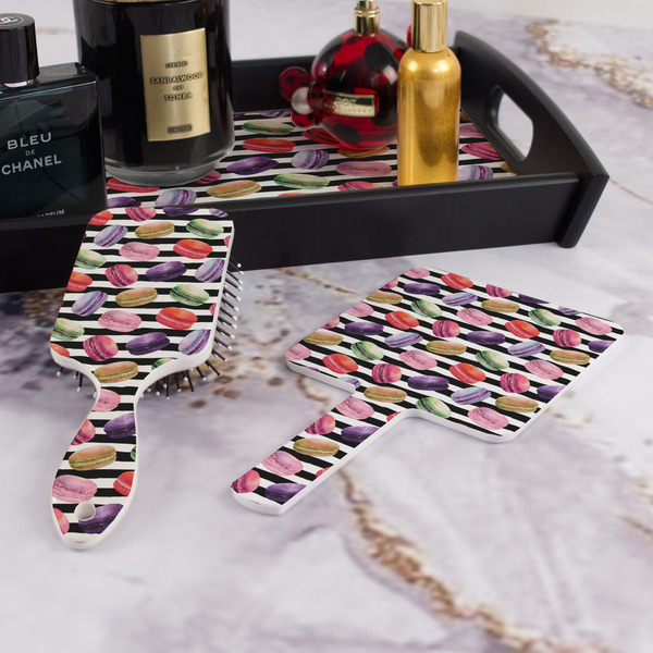 Macarons Hair Brush and Hand Mirror - Bathroom Scene