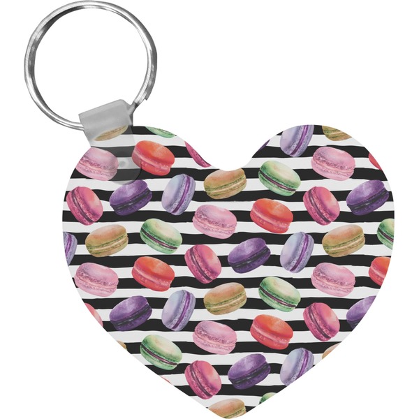 Custom Macarons Heart Plastic Keychain