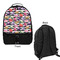 Macarons Large Backpack - Black - Front & Back View