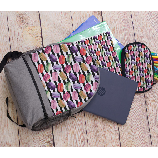 Macarons Large Backpack - Gray - With Stuff