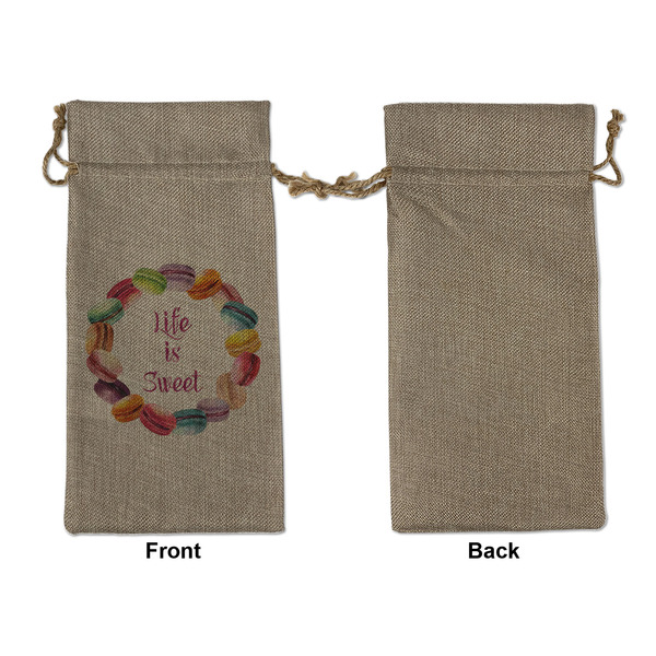 Macarons Large Burlap Gift Bags - Front Approval